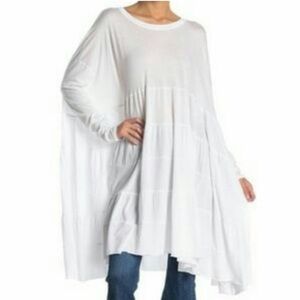Free people we the free painted white Rory tunic top